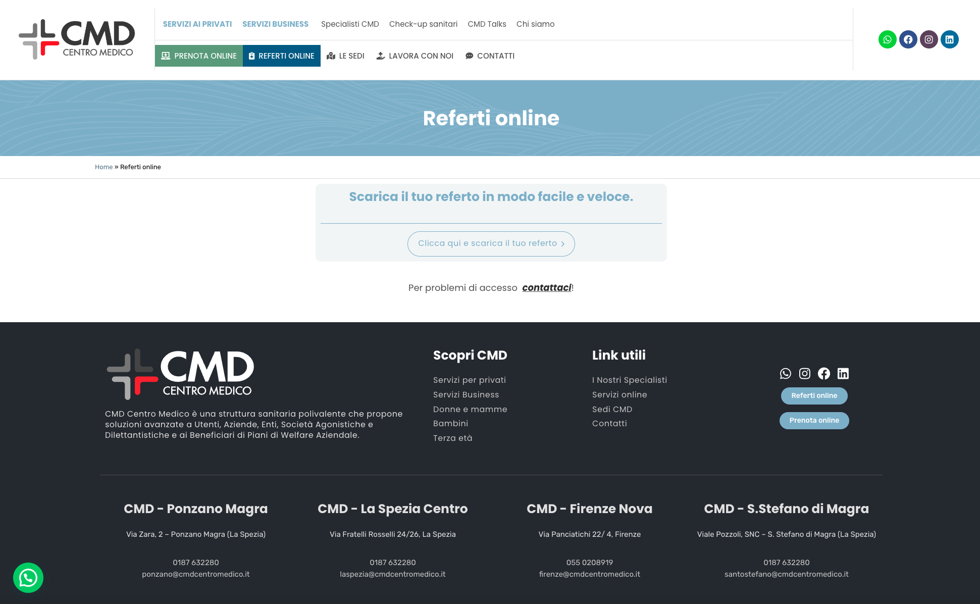 Sviluppo Sito web aziendale | CMD Centro Medico