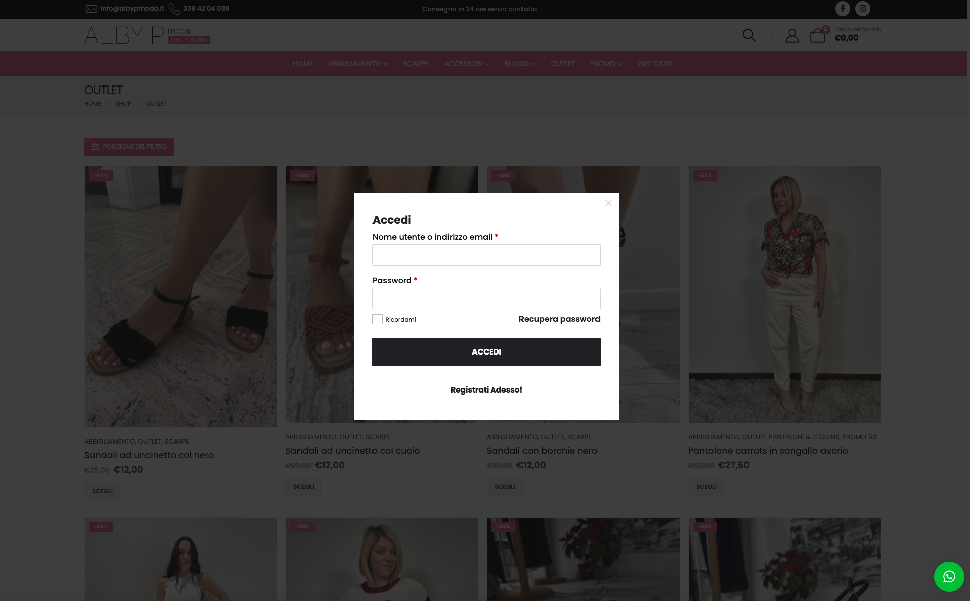 Creazione Sito Ecommerce abbigliamento | ALBY P. MODA