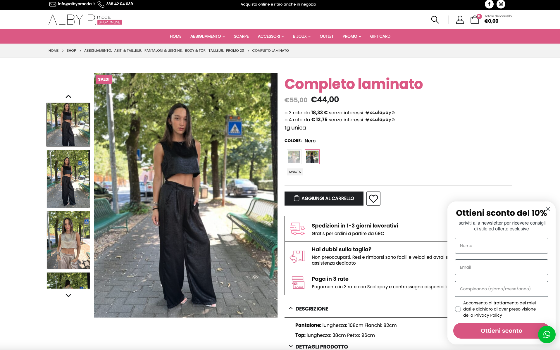 Creazione Sito Ecommerce abbigliamento | ALBY P. MODA