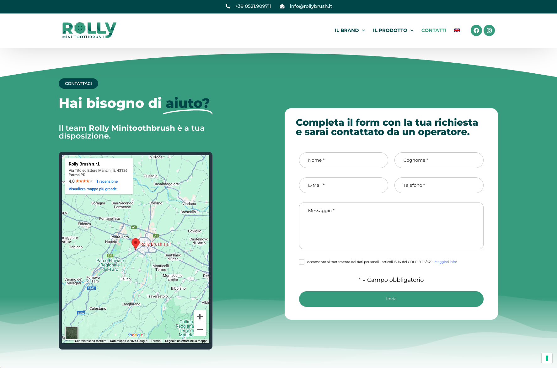 Sviluppo Sito web aziendale | Rolly Brush