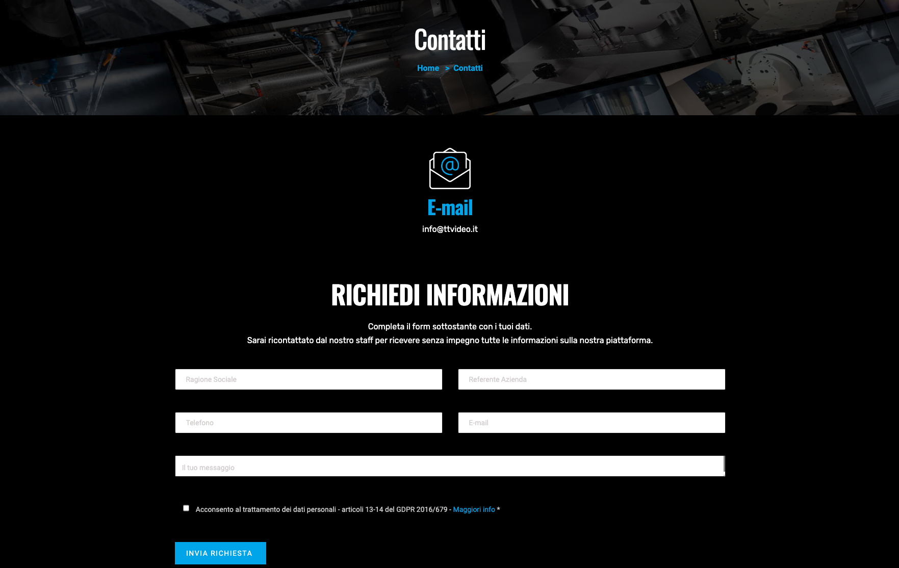 Realizzazione Sito web piattaforma Video Corsi | TTVIDEO