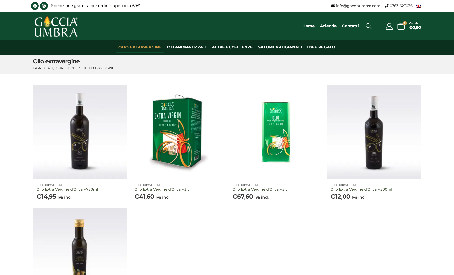 Realizzazione Sito Ecommerce Food | Goccia Umbra