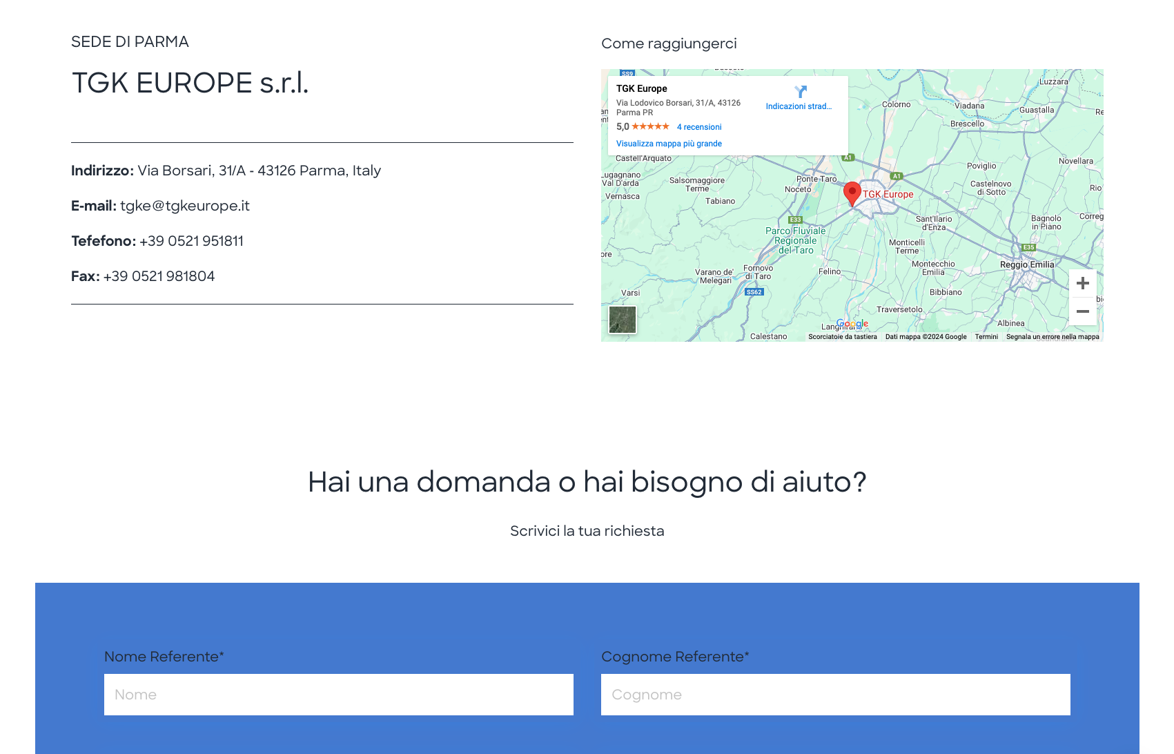 Realizzazione sito web TGK Europe