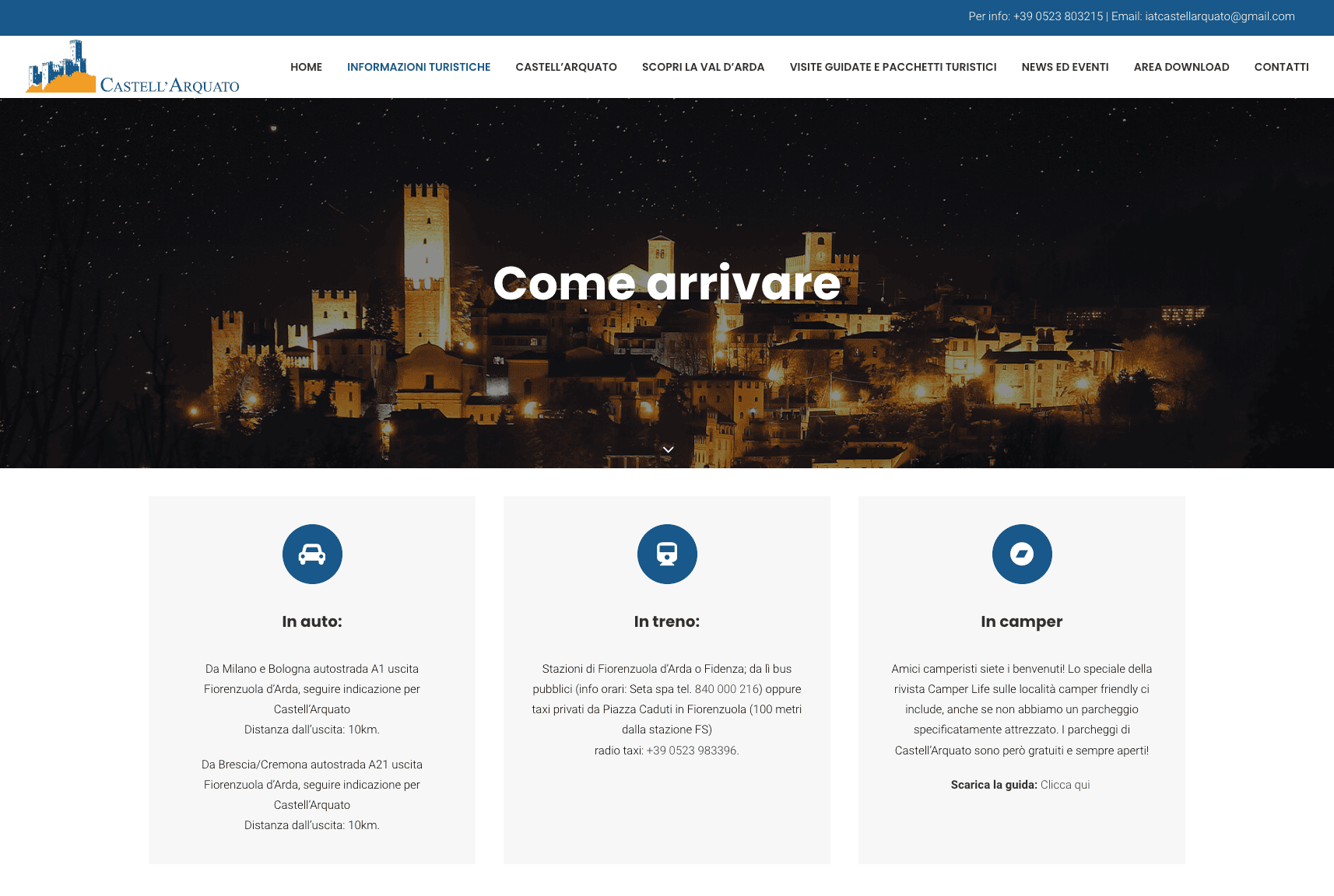 Sito web turismo | Castell'Arquato