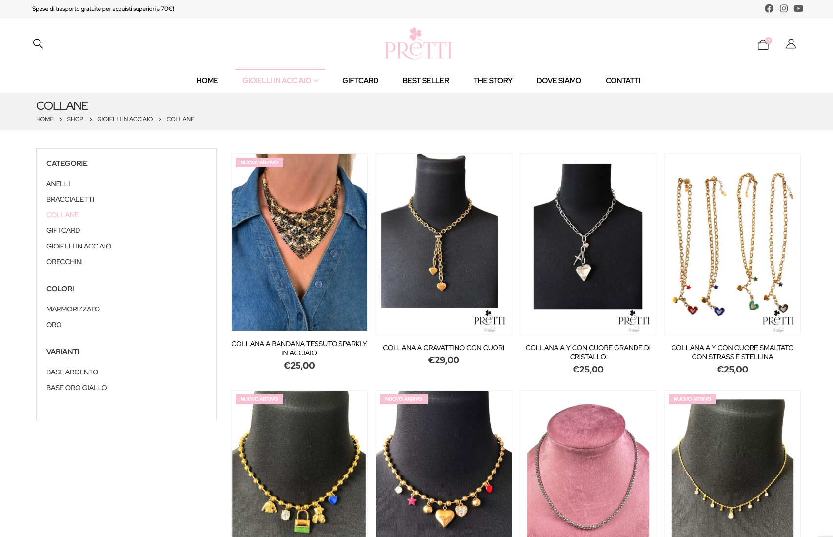 Realizzazione Sito Ecommerce gioielli | PRETTI MILANO