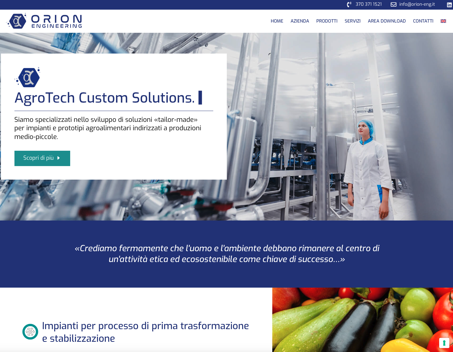 Realizzazione sito web Orion Engineering