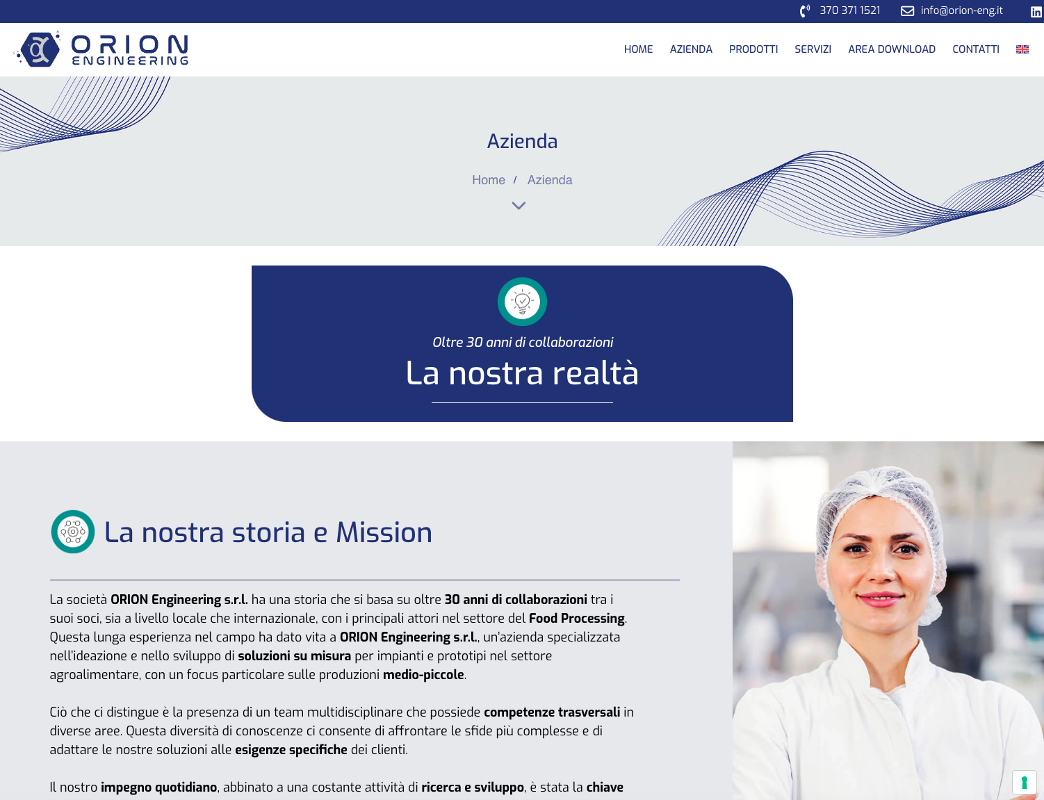 Realizzazione sito web Orion Engineering
