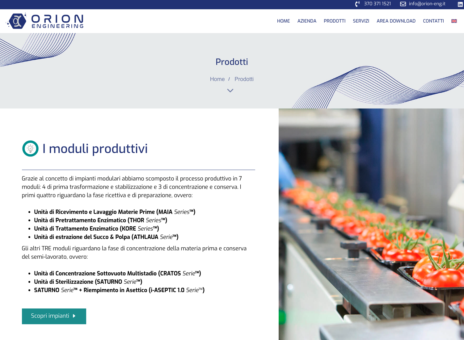 Realizzazione sito web Orion Engineering
