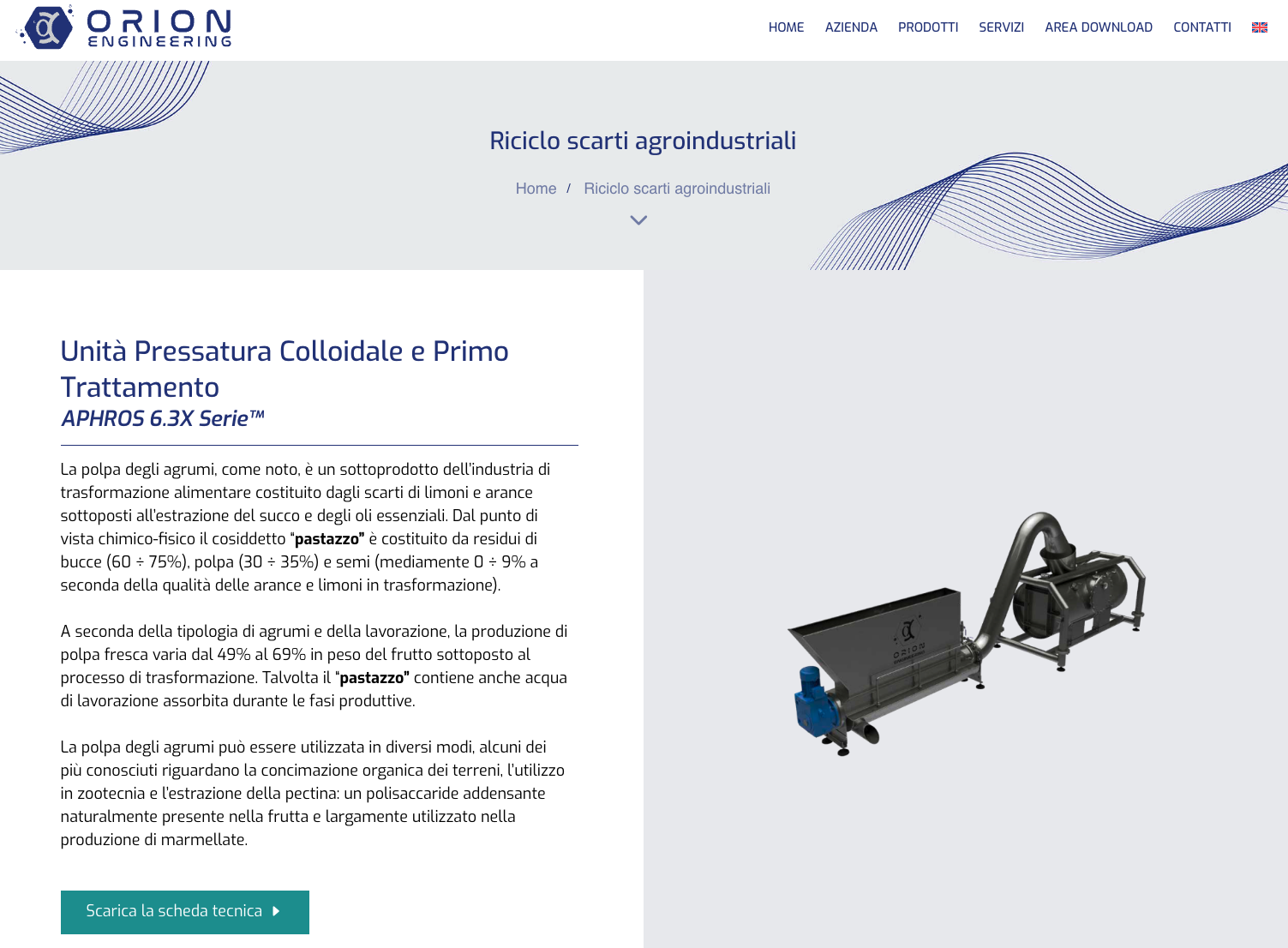 Realizzazione sito web Orion Engineering