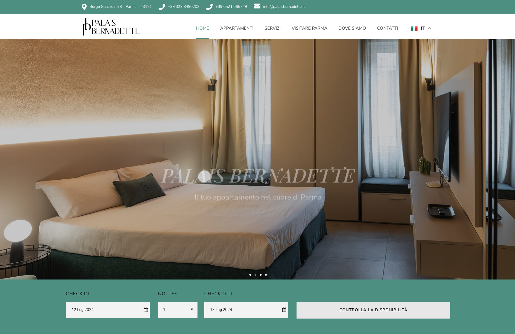 Realizzazione Sito web appartamenti | Palais Bernadette