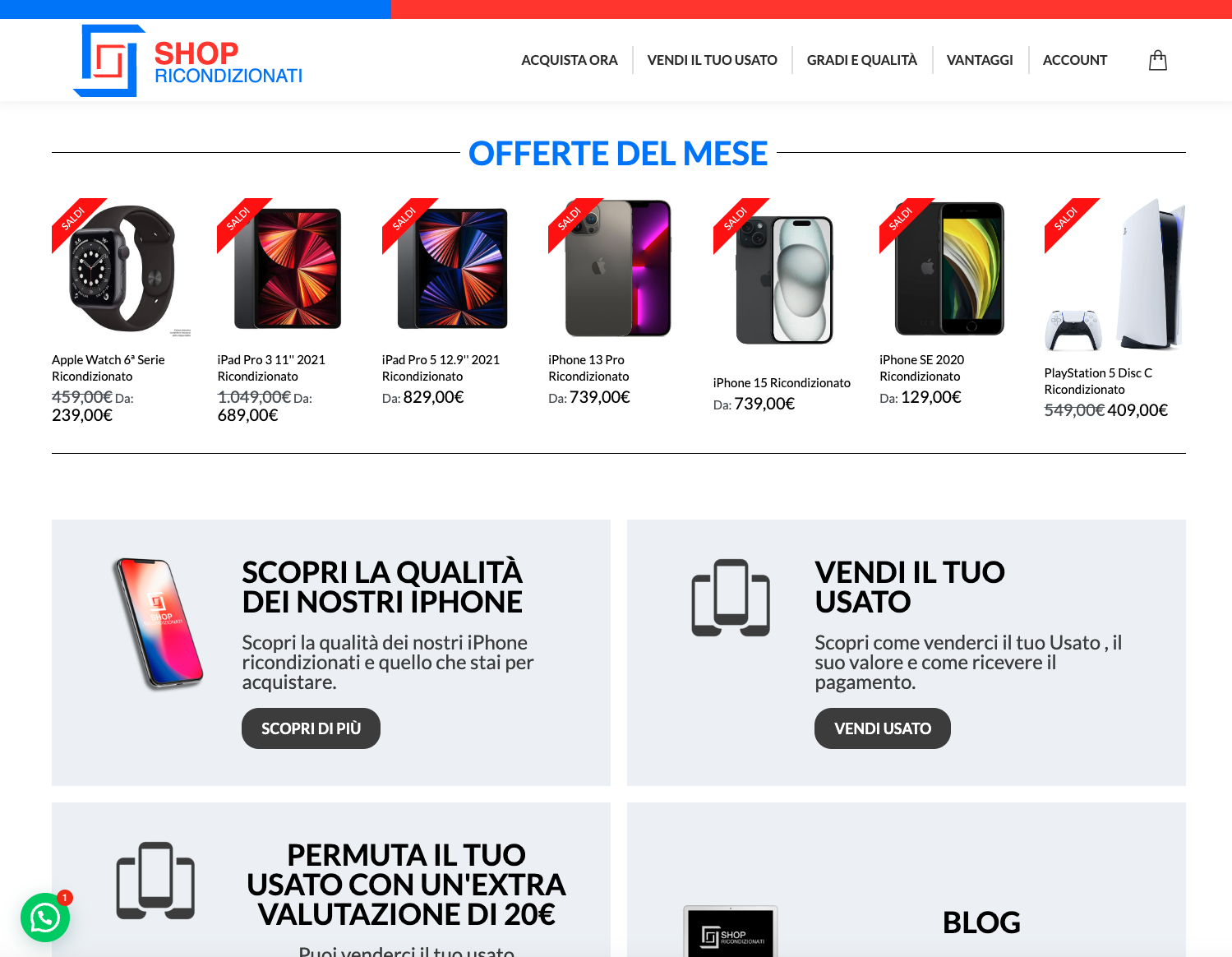 Creazione Sito Ecommerce | Shop Ricondizionati