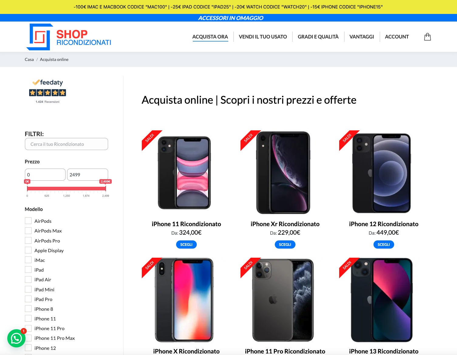 Creazione Sito Ecommerce | Shop Ricondizionati