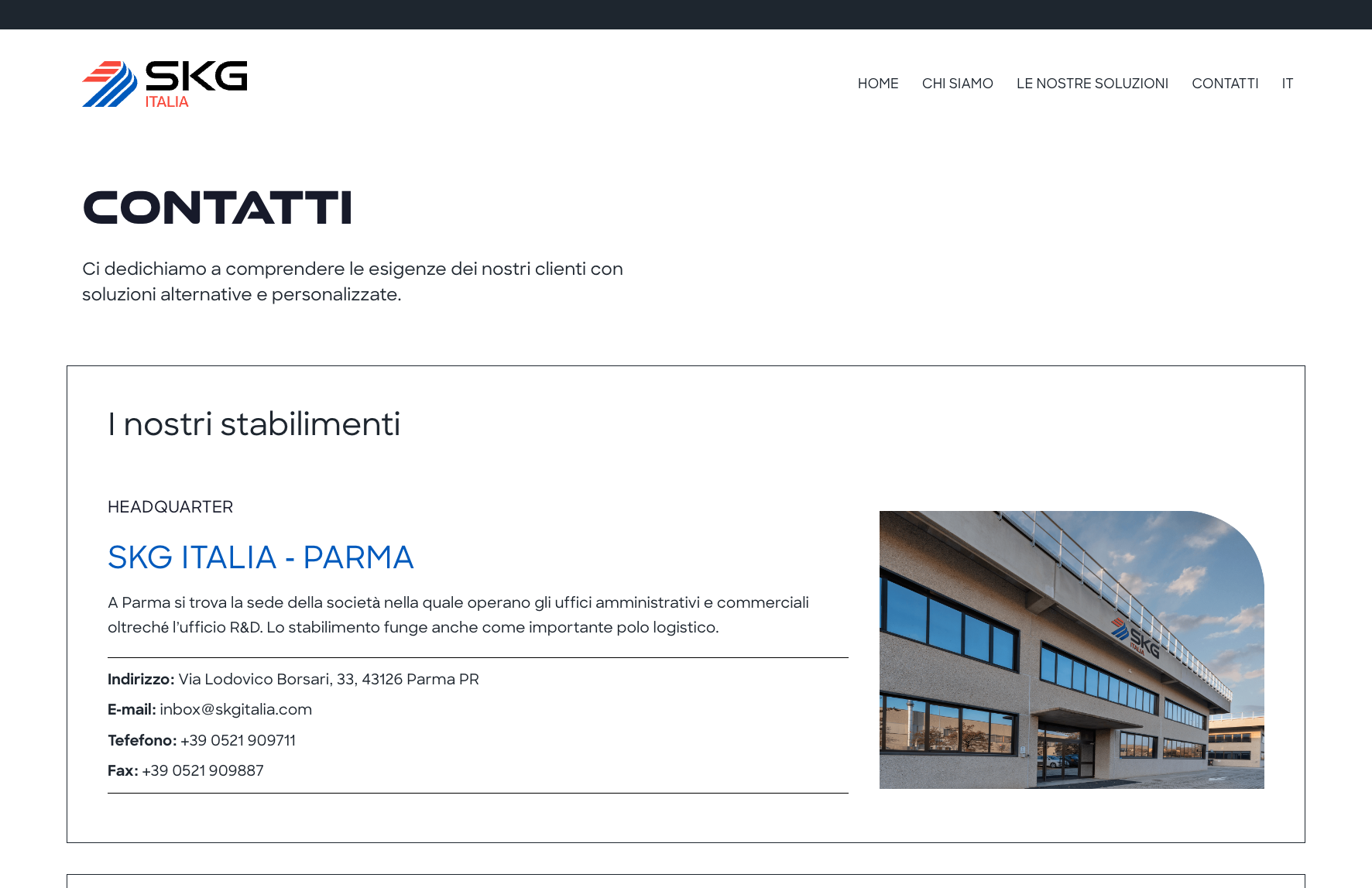 Creazione sito web aziendale | SKG Italia