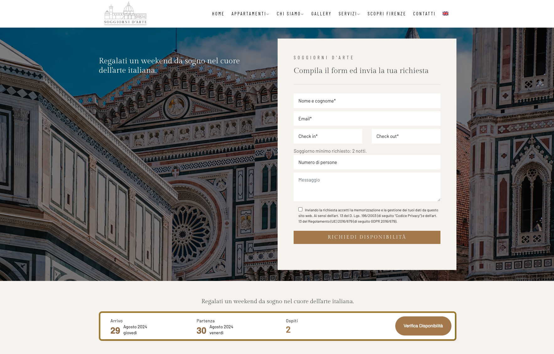 Sito web appartamenti luxury | Soggiorni D'Arte