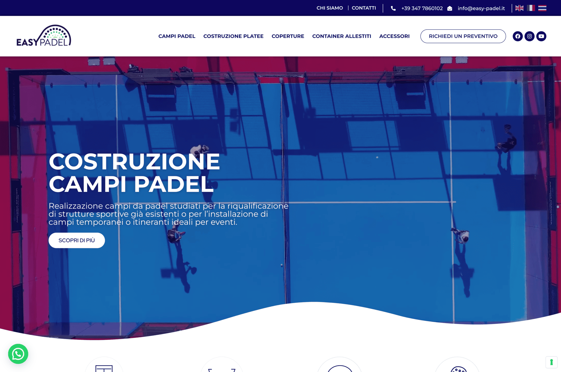 Realizzazione sito web costruzione campi padel | Easy Padel