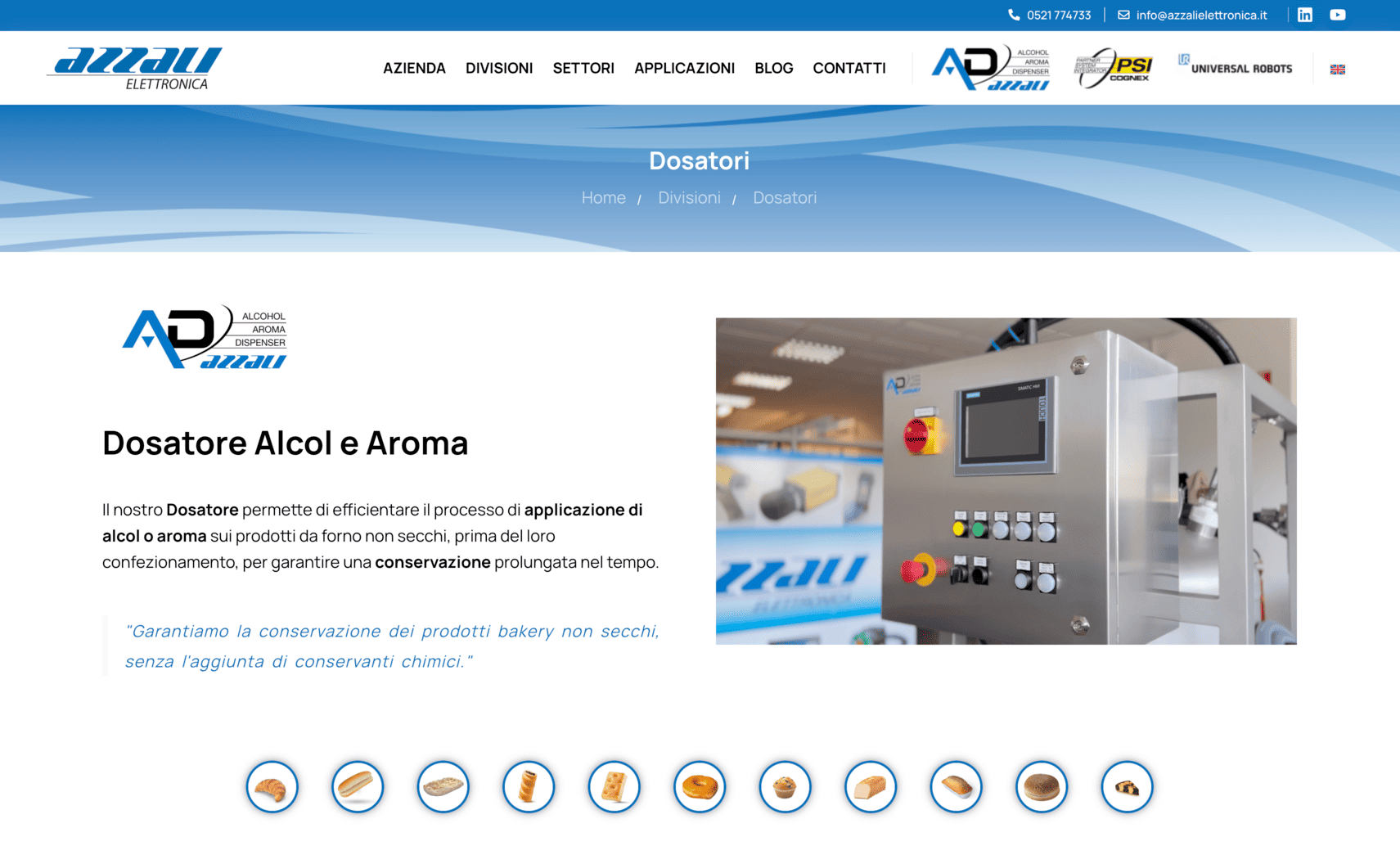 Realizzazione Sito Web Automazioni Industriali Azzali Elettronica