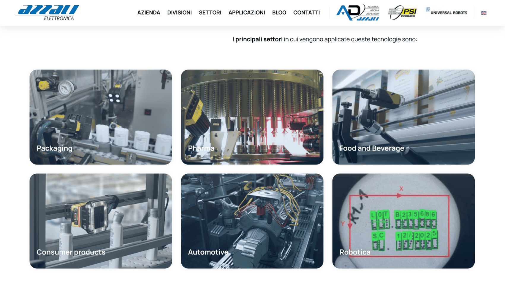 Realizzazione Sito Web Automazioni Industriali Azzali Elettronica