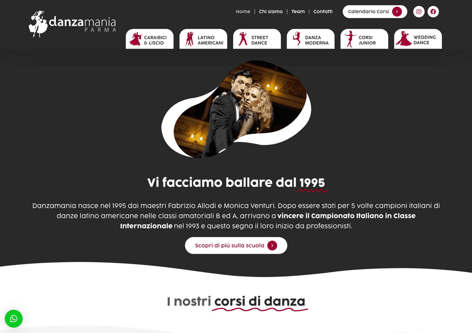 Realizzazione sito web scuola danza sportiva