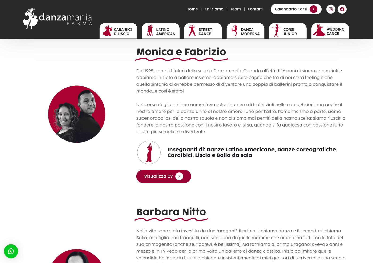 Realizzazione sito web scuola danza sportiva